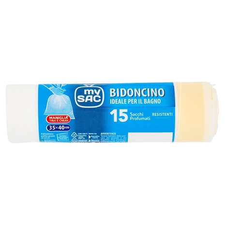 my Sac Bidoncino Ideale per il Bagno 35x40cm Sacchi Profumati 15 pz